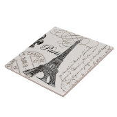 moderner Vintager Eiffel-Turm Fliese (Seite)