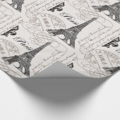 moderner Vintager Eiffel-Turm Geschenkpapier (Ecke)