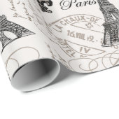 moderner Vintager Eiffel-Turm Geschenkpapier (Rolleneckpunkt)