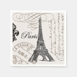 moderner Vintager Eiffel-Turm Serviette