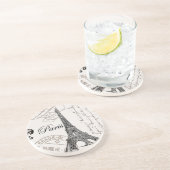 moderner Vintager Eiffel-Turm Untersetzer (Seite)