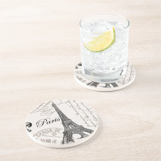 moderner Vintager Eiffel-Turm Untersetzer (Seite)