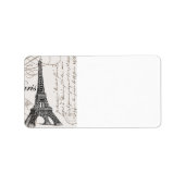 moderner Vintager Eiffelturm Adressaufkleber (Vorne)