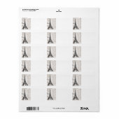 moderner Vintager Eiffelturm Adressaufkleber (Vorne)