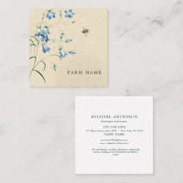 Moderner Vintager, einfacher Bienenhoney-Bell-Blum Quadratische Visitenkarte