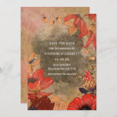 Moderner Vintager Fall Save The Date (Vorne/Hinten)