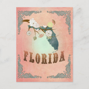 Moderner Vintager Florida Staat Karte - Pastellpfi