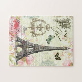 moderner Vintager Franzoseeiffel-Turm Puzzle (Horizontal)