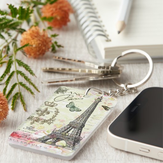 moderner Vintager Franzoseeiffel-Turm Schlüsselanhänger (Vorderseite rechts)