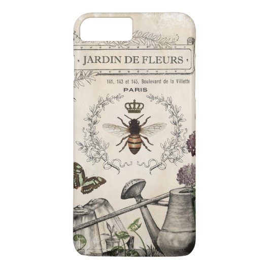 Moderner Vintager französischer Bienengarten Case-Mate iPhone Hülle (Rückseite)