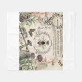 Moderner Vintager französischer Bienengarten Fleecedecke (Vorderseite (Horizontal))