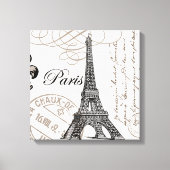 moderner Vintager französischer Eiffelturm Leinwanddruck (Vorderseite)