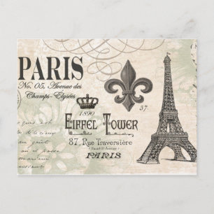 moderner Vintager französischer Eiffelturm Postkarte
