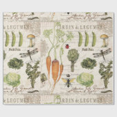 moderner Vintager französischer Gemüsegarten Geschenkpapier (Flach)