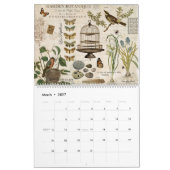 Moderner Vintager französischer Kalender 2022 (Mär 2027)