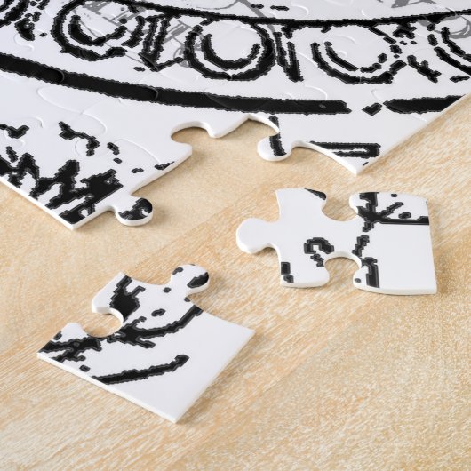 Moderner Vintager französischer Monogrammbuchstabe Puzzle (Seite)