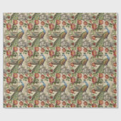moderner Vintager französischer Pfau Geschenkpapier (Flach)