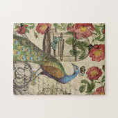 moderner Vintager französischer Pfau Puzzle (Horizontal)