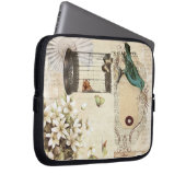 moderner Vintager französischer Vogel botanischen Laptopschutzhülle (Vorne Rechts)