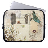 moderner Vintager französischer Vogel botanischen Laptopschutzhülle (Vorderseite)