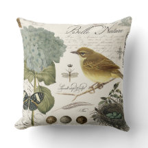 moderner Vintager französischer Vogel und Nest