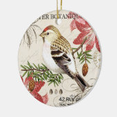 moderner Vintager französischer Wintervogel Keramikornament (Links)