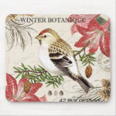 moderner Vintager französischer Wintervogel Mousepad (Vorne)