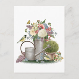 Moderner Vintager Garten mit französischen Bauernh Postkarte