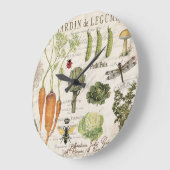 moderner Vintager Gemüsegarten Große Wanduhr (Winkel)