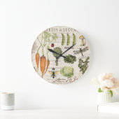 moderner Vintager Gemüsegarten Große Wanduhr (Zuhause)