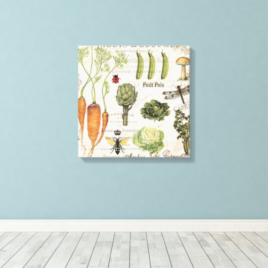 moderner Vintager Gemüsegarten Leinwanddruck (Insitu (Holzboden))