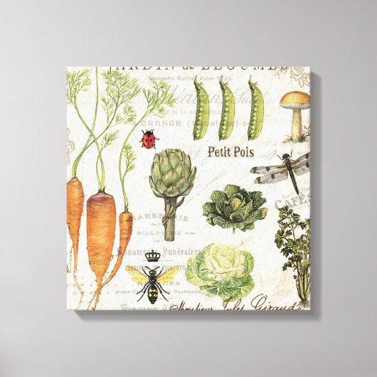 moderner Vintager Gemüsegarten Leinwanddruck (Vorderseite)