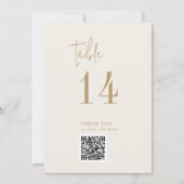 Moderner, Vintager Gold QR Code Tischnummer (Vorderseite)
