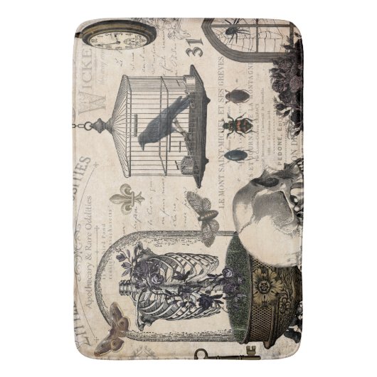 Moderner Vintager Halloween-Garten Badematte (Vorderseite Vertikal)