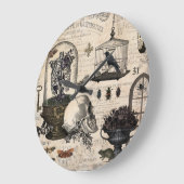 Moderner Vintager Halloween-Garten Große Wanduhr (Winkel)
