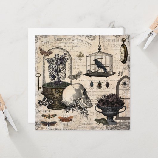 Moderner Vintager Halloween-Garten Karte (Vorderseite/Rückseite Beispiel)