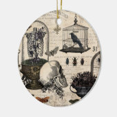 Moderner Vintager Halloween-Garten Keramik Ornament (Links)