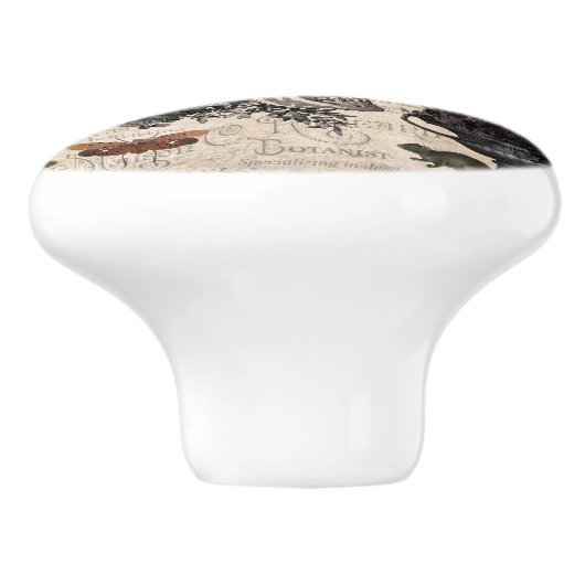 Moderner Vintager Halloween-Garten Keramikknauf (Seitenansicht)