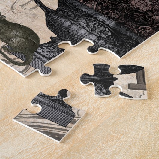 Moderner Vintager Halloween-Garten Puzzle (Seite)