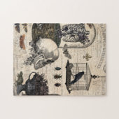 Moderner Vintager Halloween-Garten Puzzle (Horizontal)