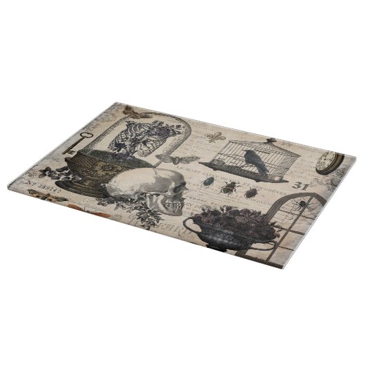 Moderner Vintager Halloween-Garten Schneidebrett (Ecke)