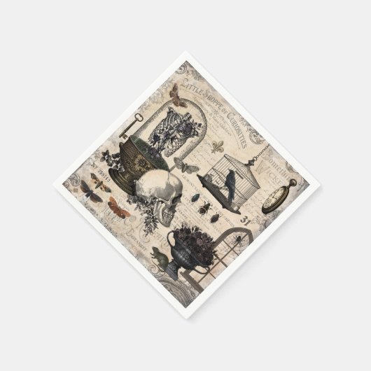 Moderner Vintager Halloween-Garten Serviette (Ecke)