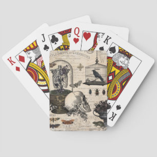 Moderner Vintager Halloween-Garten Spielkarten