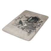 Moderner Vintager Halloween-Schädel Badematte (Schrägansicht)