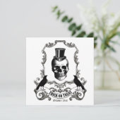 Moderner Vintager Halloween-Schädel Karte (Stehend Vorderseite)