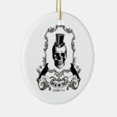 Moderner Vintager Halloween-Schädel Keramikornament (Rechts)