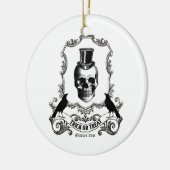 Moderner Vintager Halloween-Schädel Keramikornament (Links)