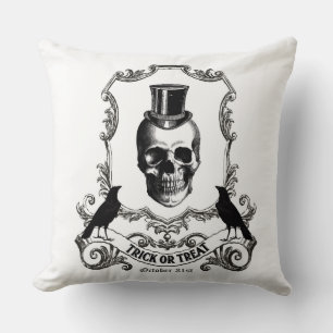 Moderner Vintager Halloween-Schädel Kissen