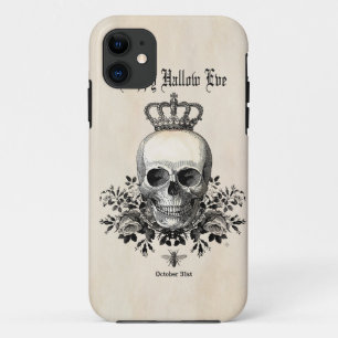 Moderner Vintager Halloween-Schädel mit Krone Case-Mate iPhone Hülle