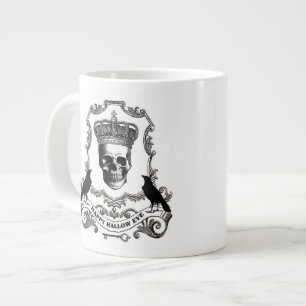 Moderner Vintager Halloween-Schädel mit Krone Jumbo-Tasse